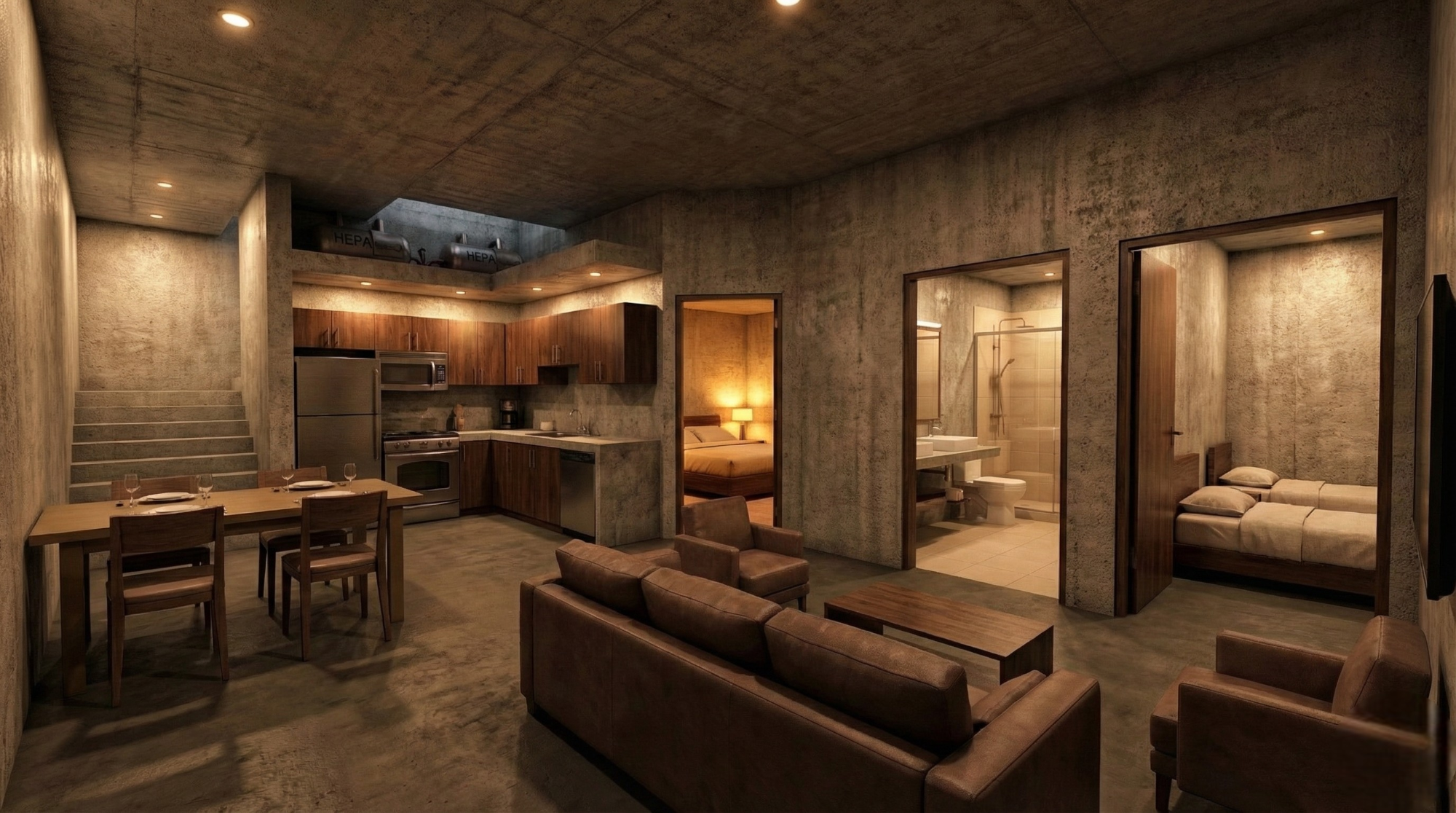 Underground shelter rendering