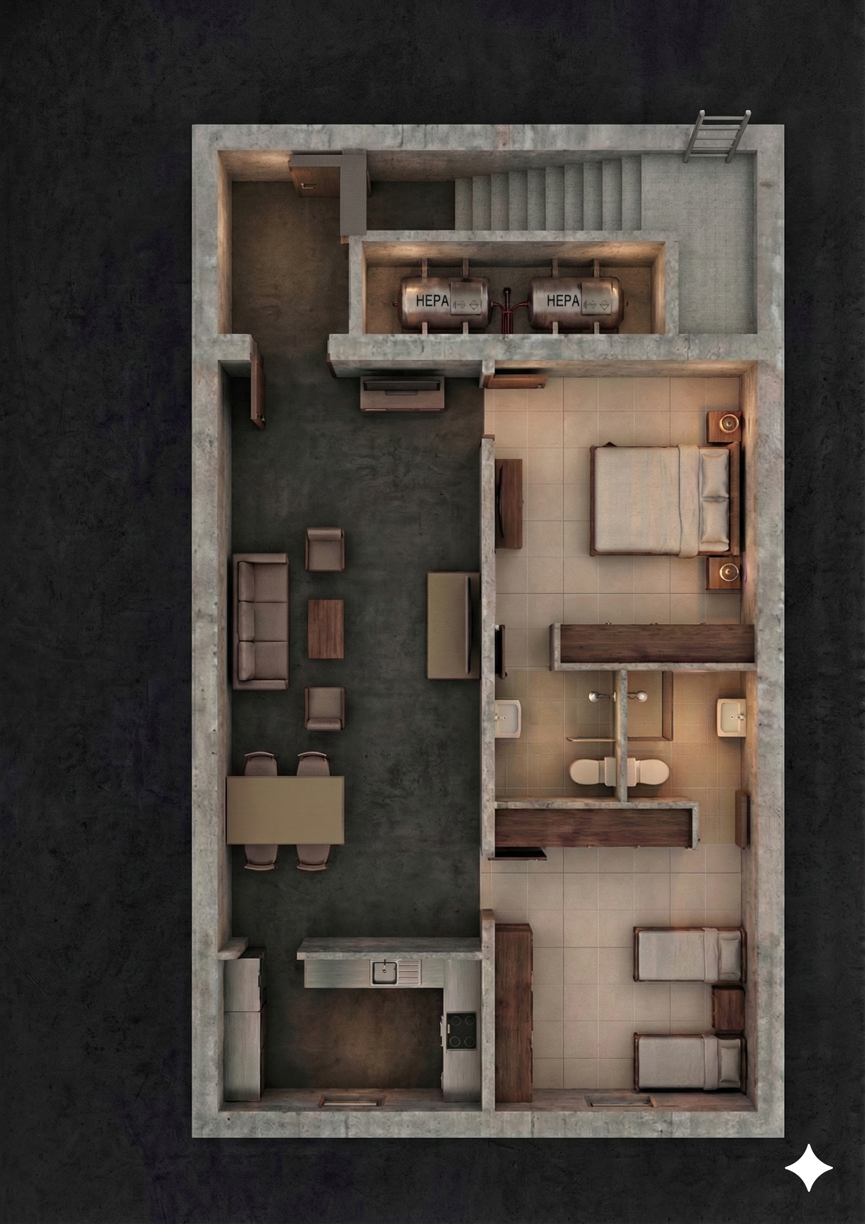 Bunker top-down view