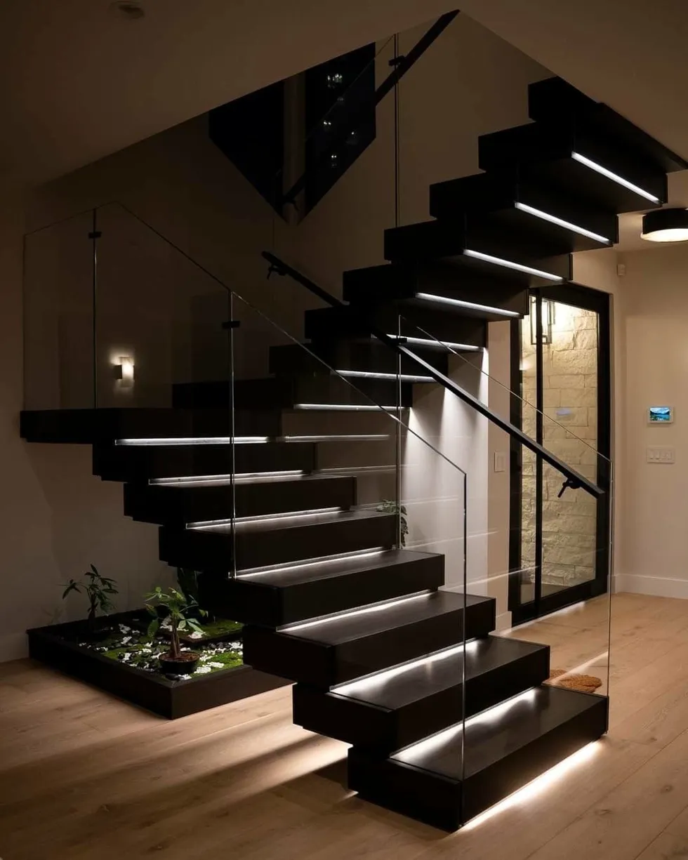 Glass staircase balustrade